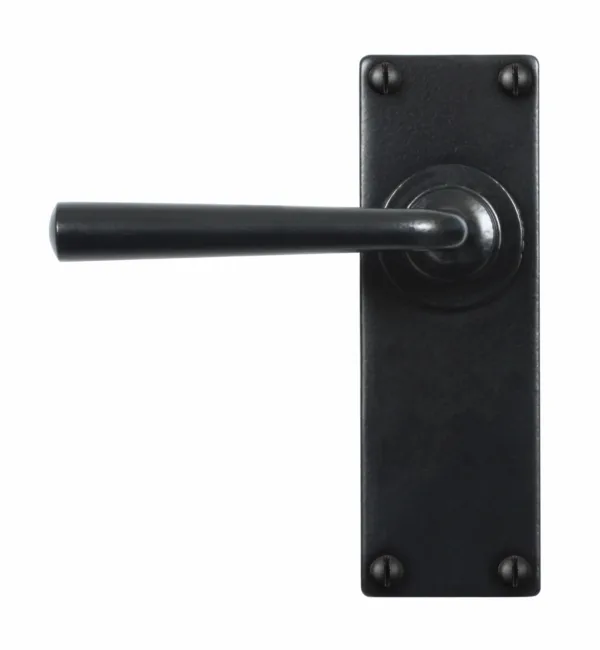 Stonebridge FB003 Padstow Lever on Latch/Passage Backplate Armor-Coat® Flat Black