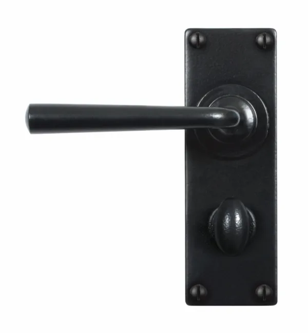 Stonebridge FB004 Padstow Lever on Bathroom Backplate Armor-Coat® Flat Black