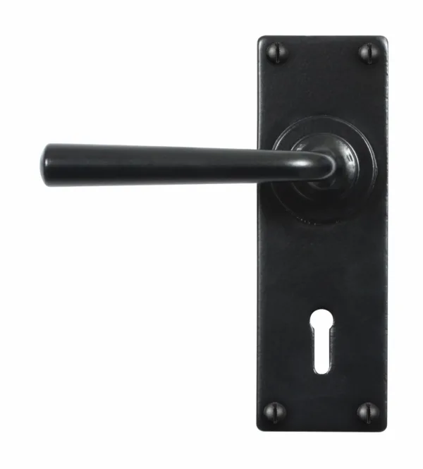 Stonebridge FB005 Padstow Lever on Lock/Keyhole Backplate Armor-Coat® Flat Black