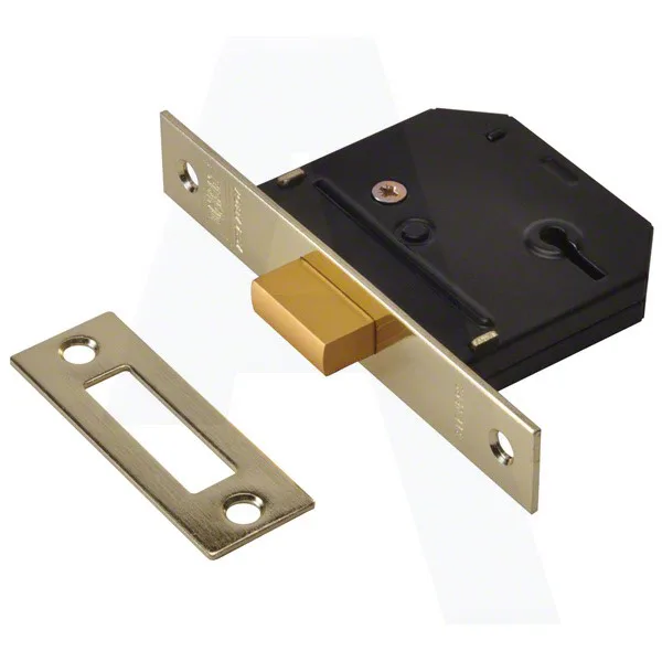 Union Essential 3 Lever Deadlock Polished Brass