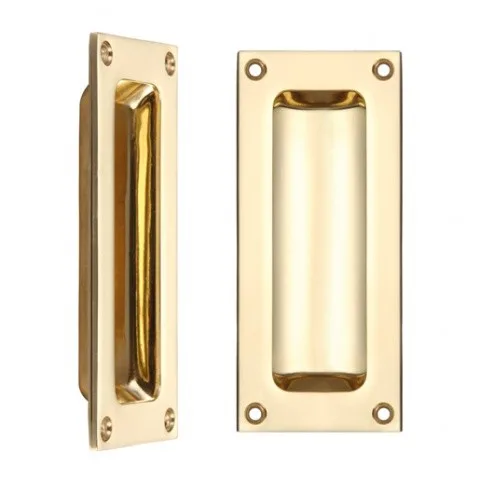 100mm Flush Pull Handle Polished Brass