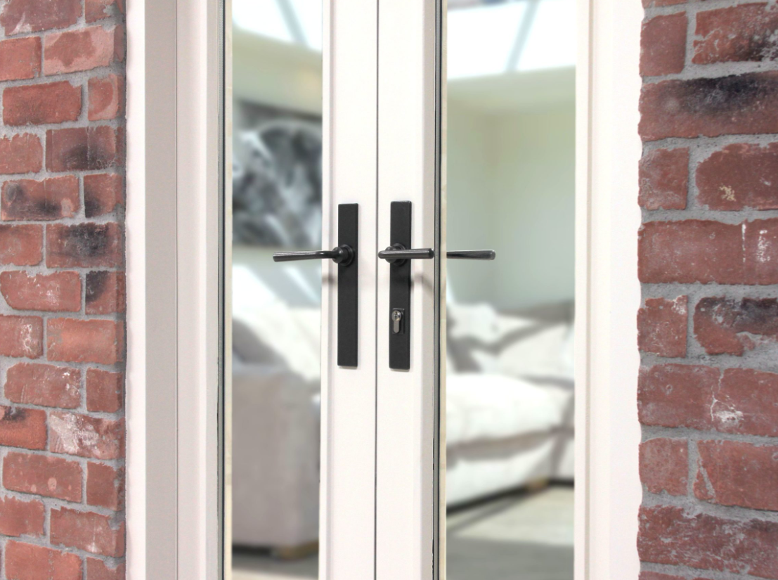 Patio door with black Stonebridge door handles