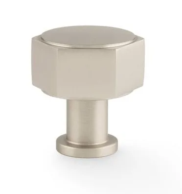 Alexander & Wilks Vesper Hex 33mm Cabinet Knob Satin Nickel