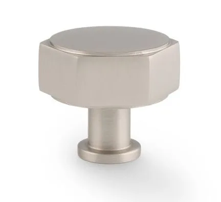 Alexander & Wilks Vesper Hex 40mm Cabinet Knob Satin Nickel