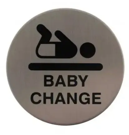 Atlantic Baby Change 3M Adhesive Sign Satin Stainless Steel