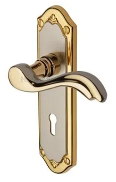 Heritage Brass Lisboa Door Handle On Lock Plate Jupiter