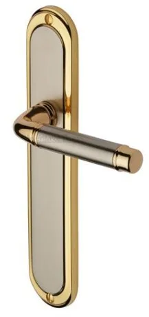 Heritage Brass Long Saturn Door Handle On Latch Plate Jupiter