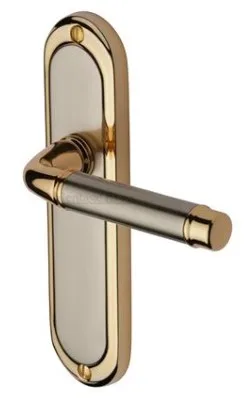 Heritage Brass Saturn Door Handle On Latch Plate Jupiter