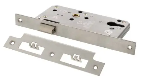 Atlantic DIN Latch 60mm backset Satin Stainless Steel