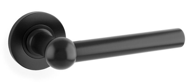 Alexander & Wilks Siskin Lever On Round Rose Door Handles Black