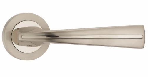 Fortessa Monaco Lever On Round Rose Door Handles Satin/Polished Nickel